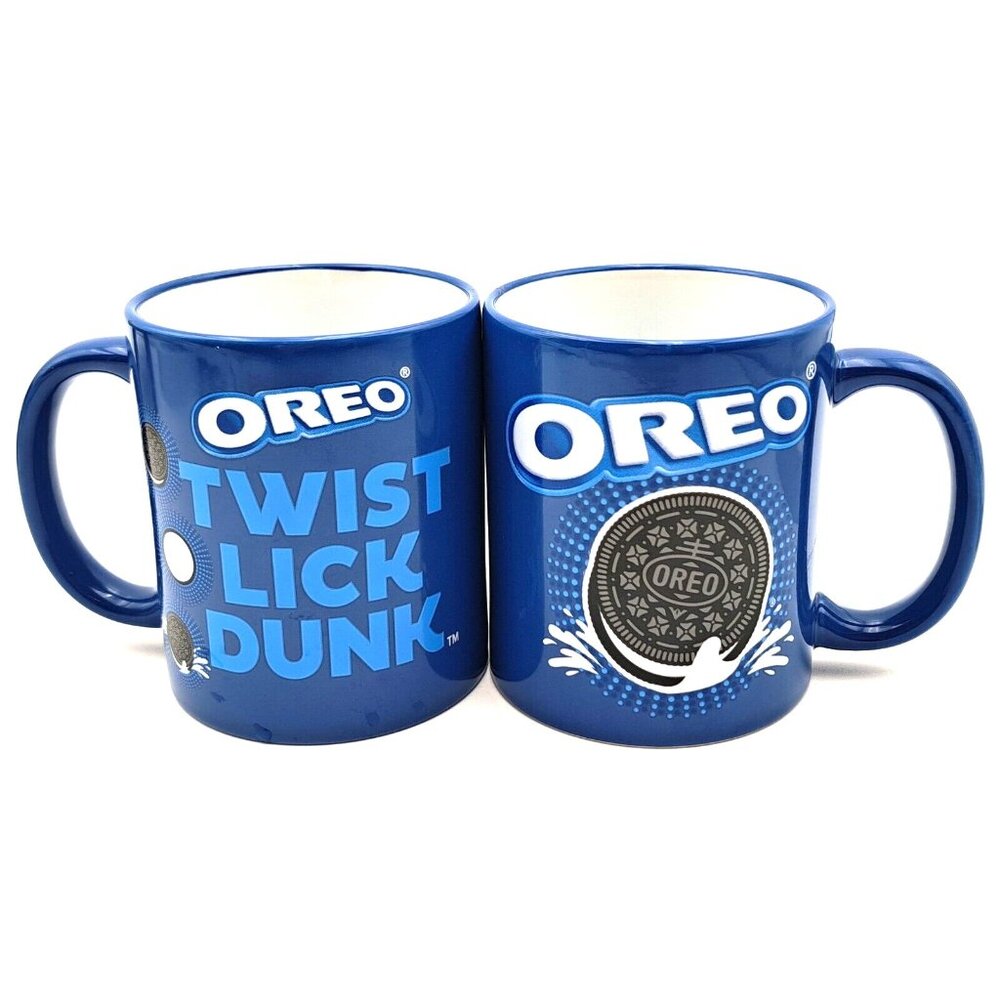 OREO Mugs 12oz SET of 2 Great Condition Microwave Dishwasher Safe Cute!